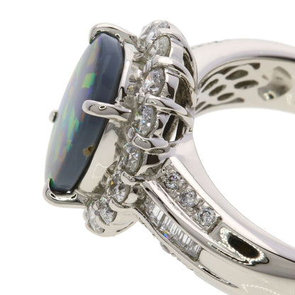 1.3ct Black　Opal Diamond Ring Platinum PT900 9.6g　Ladies
