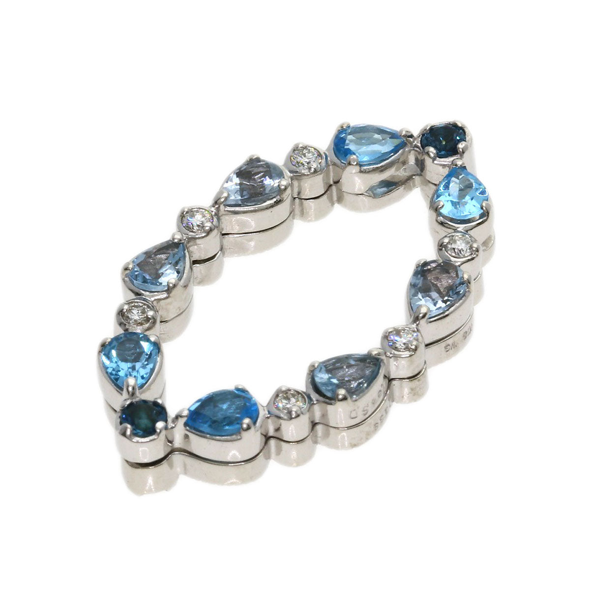 1.34ct Diamond colored stone Pendant top K18 White Gold 6.6g　Ladies