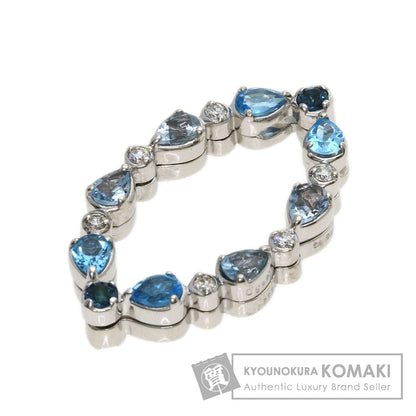 1.34ct Diamond colored stone Pendant top K18 White Gold 6.6g　Ladies