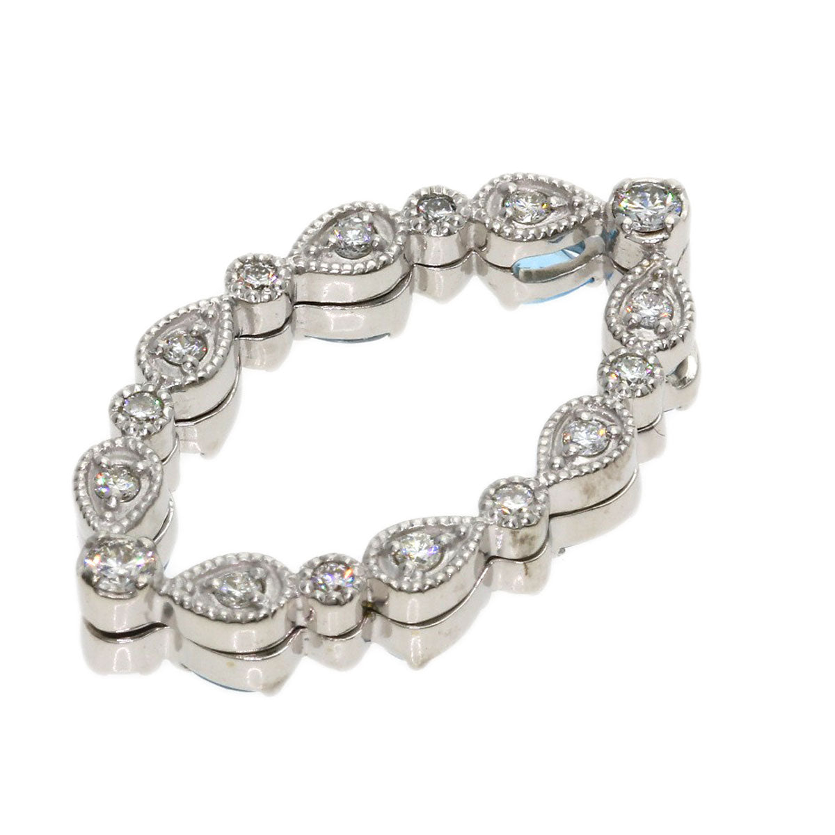 1.34ct Diamond colored stone Pendant top K18 White Gold 6.6g　Ladies