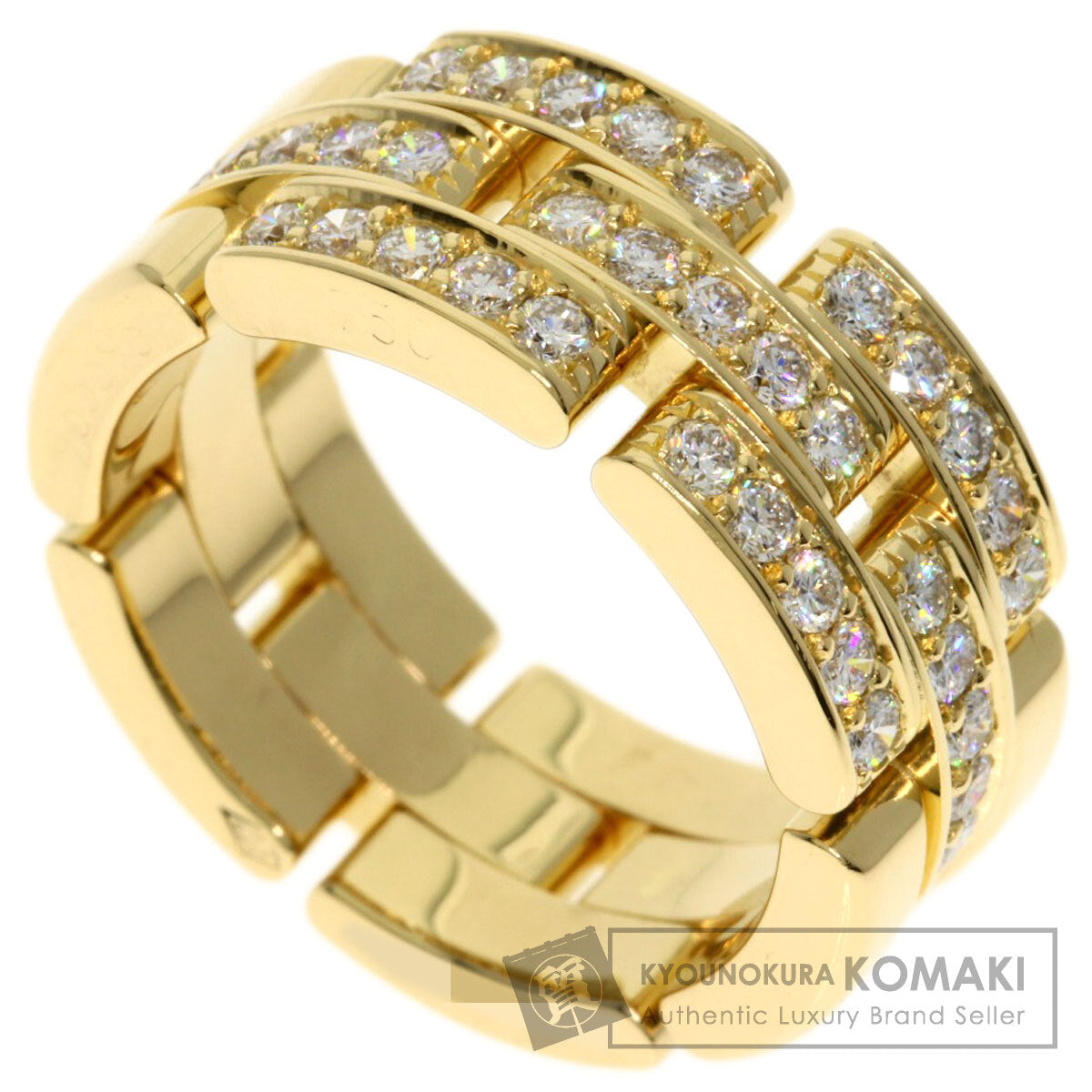 CARTIER Maillon Panthere Half Diamond #51 Ring K18 Yellow Gold Ladies [Used]