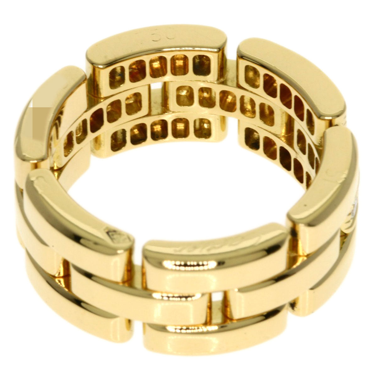 CARTIER Maillon Panthere Half Diamond #51 Ring K18 Yellow Gold Ladies [Used]