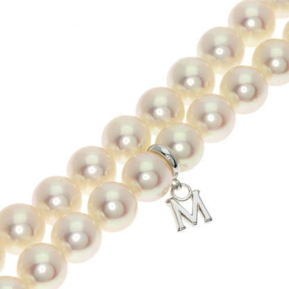 MIKIMOTO Pearl Pearl M Charm Included Necklace Silver Ladies [Used]
