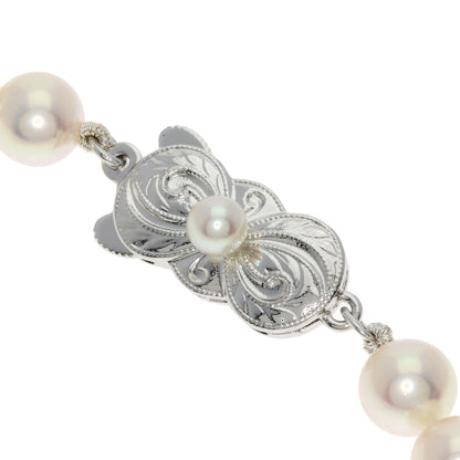 MIKIMOTO Pearl Pearl M Charm Included Necklace Silver Ladies [Used]