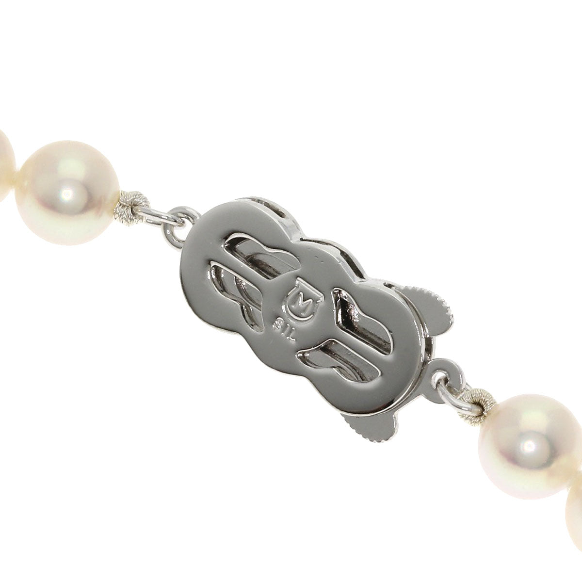 MIKIMOTO Pearl Pearl M Charm Included Necklace Silver Ladies [Used]