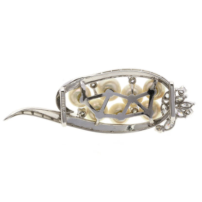 MIKIMOTO Pearl Pearl Diamond Obi closure K14 White Gold Ladies [Used]
