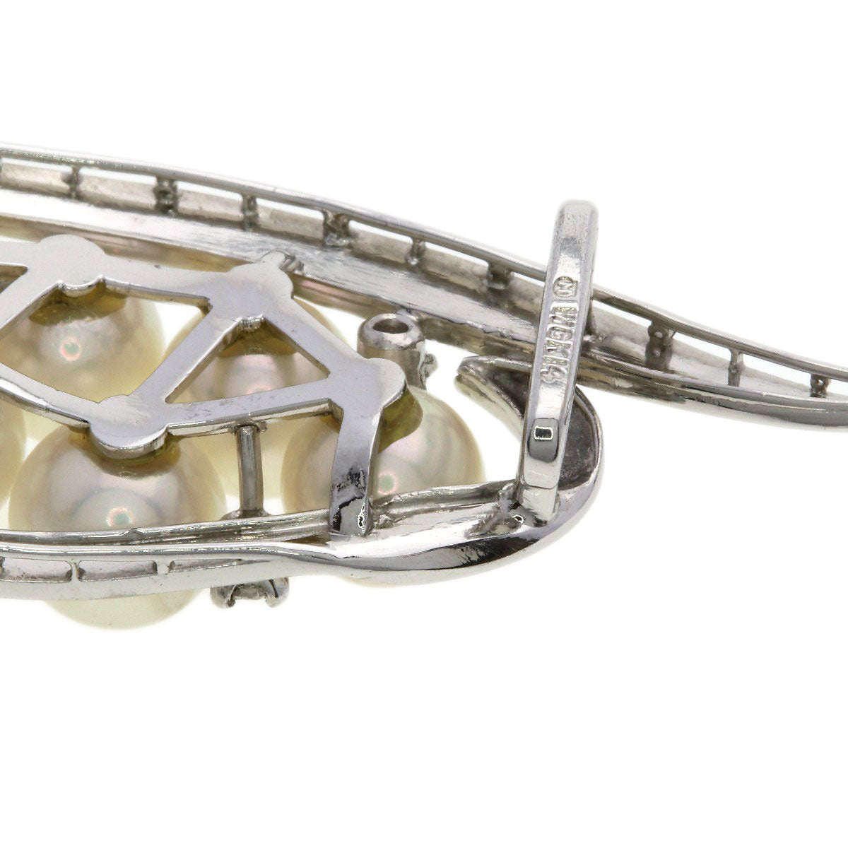 MIKIMOTO Pearl Pearl Diamond Obi closure K14 White Gold Ladies [Used]