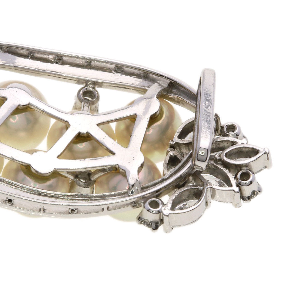 MIKIMOTO Pearl Pearl Diamond Obi closure K14 White Gold Ladies [Used]