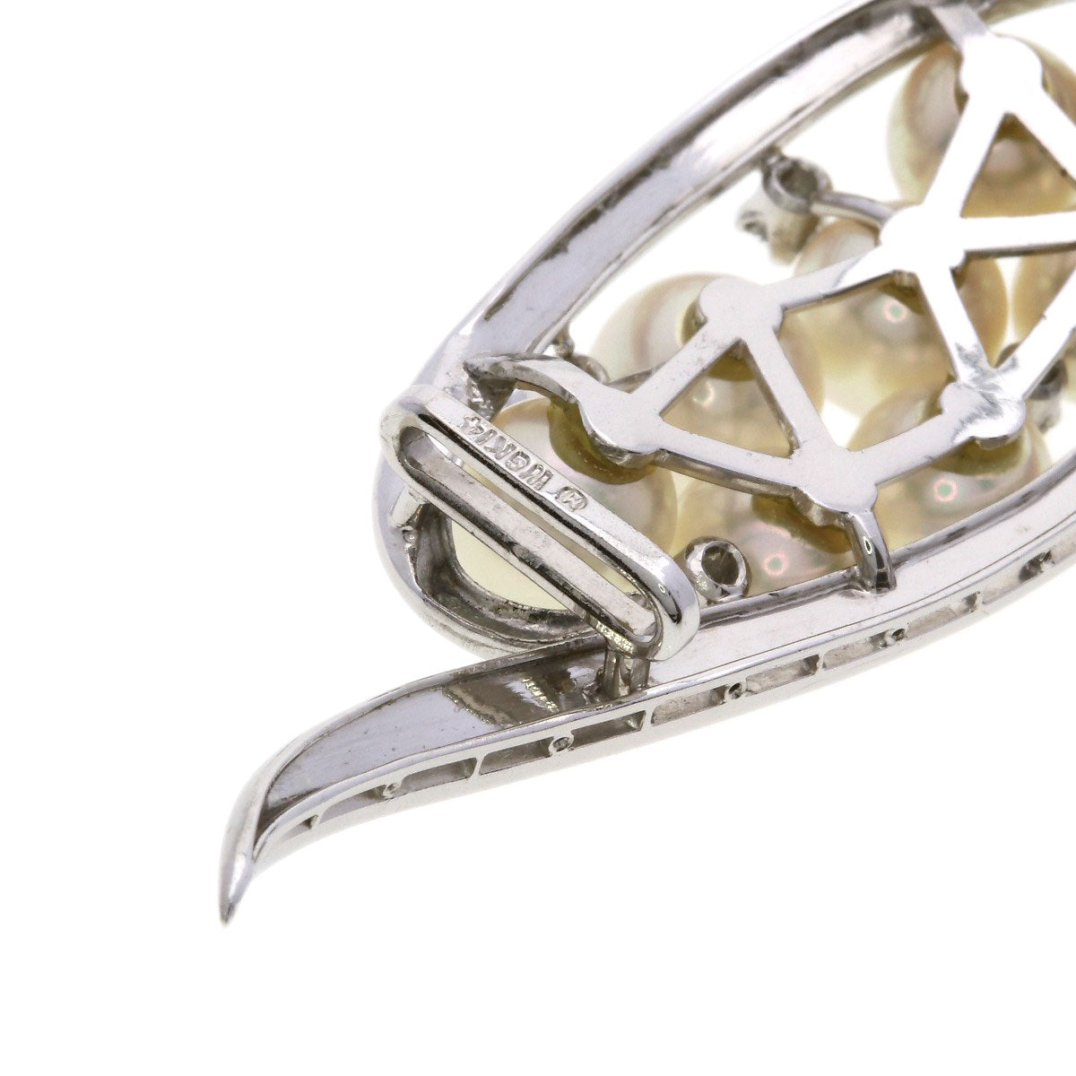 MIKIMOTO Pearl Pearl Diamond Obi closure K14 White Gold Ladies [Used]