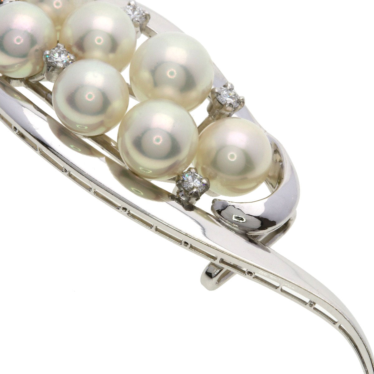 MIKIMOTO Pearl Pearl Diamond Obi closure K14 White Gold Ladies [Used]