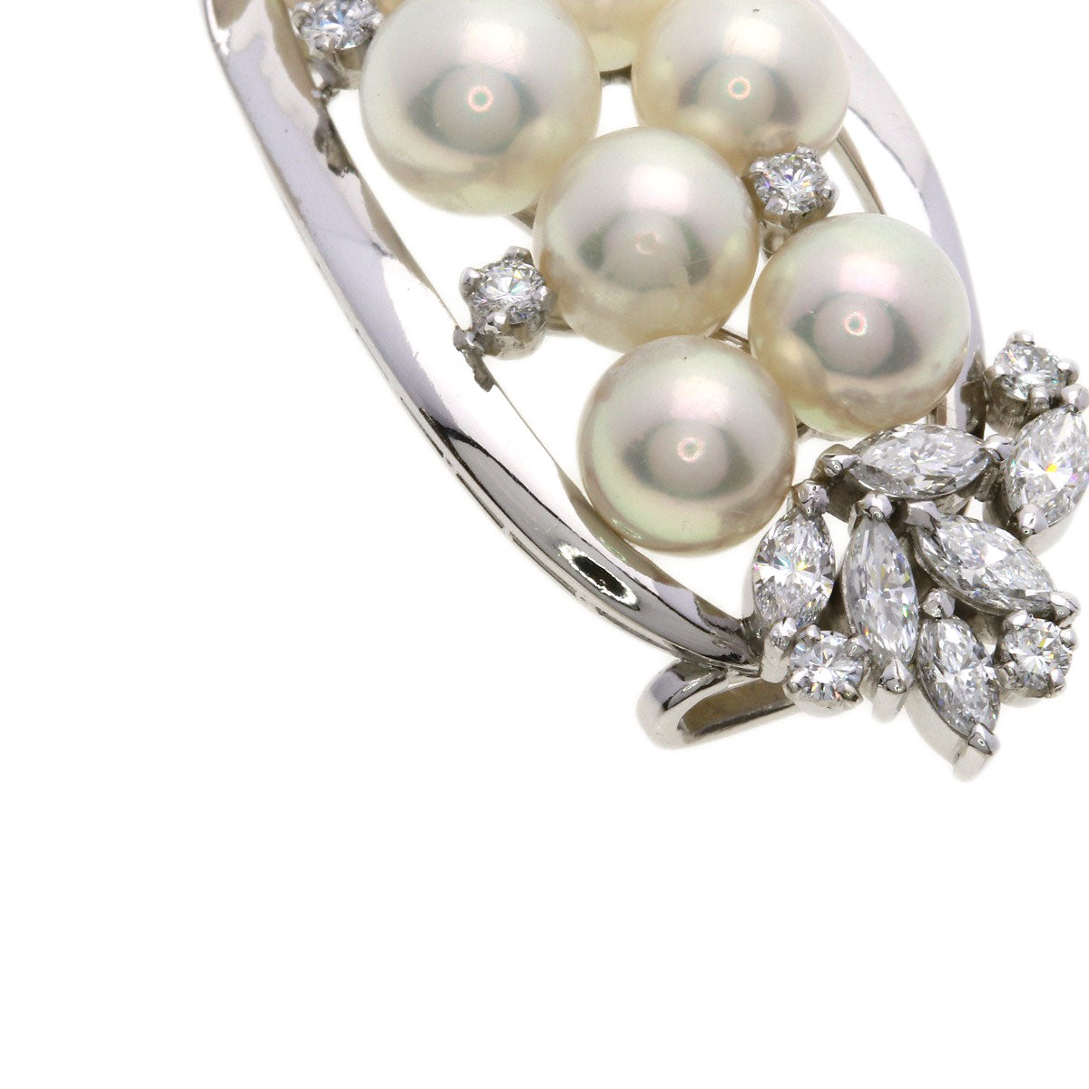 MIKIMOTO Pearl Pearl Diamond Obi closure K14 White Gold Ladies [Used]