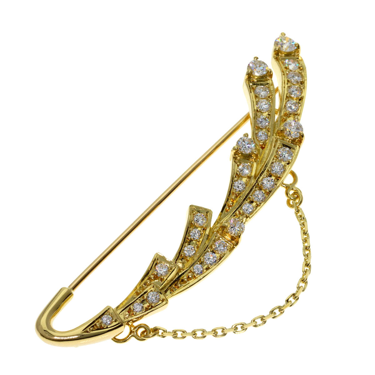 MIKIMOTO Diamond Pearl Pendant Top (Set of 2) Brooch K18 Yellow Gold Ladies [Used]