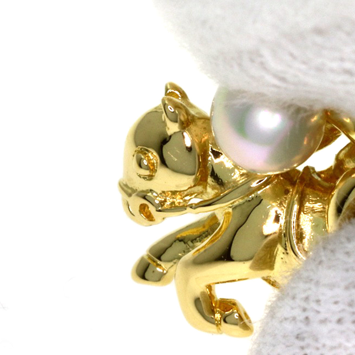 MIKIMOTO Horse motif Pearl pin brooch Brooch K18 Yellow Gold PT950Ladies [Used]