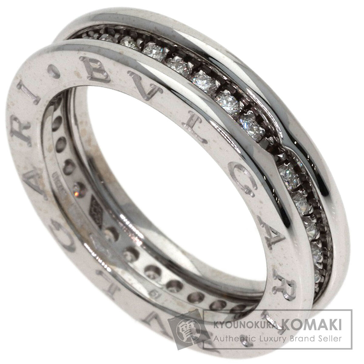 BVLGARI B.zero1 1-band Diamond #51 Ring K18 White Gold Ladies [Used]