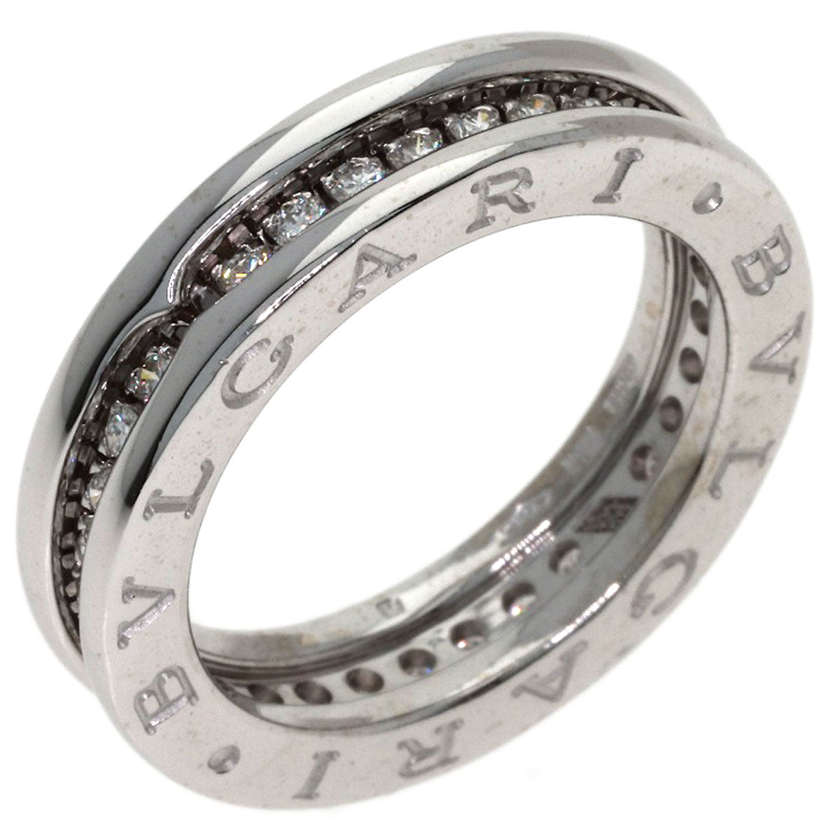 BVLGARI B.zero1 1-band Diamond #51 Ring K18 White Gold Ladies [Used]