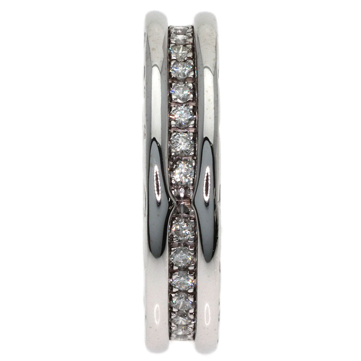 BVLGARI B.zero1 1-band Diamond #51 Ring K18 White Gold Ladies [Used]