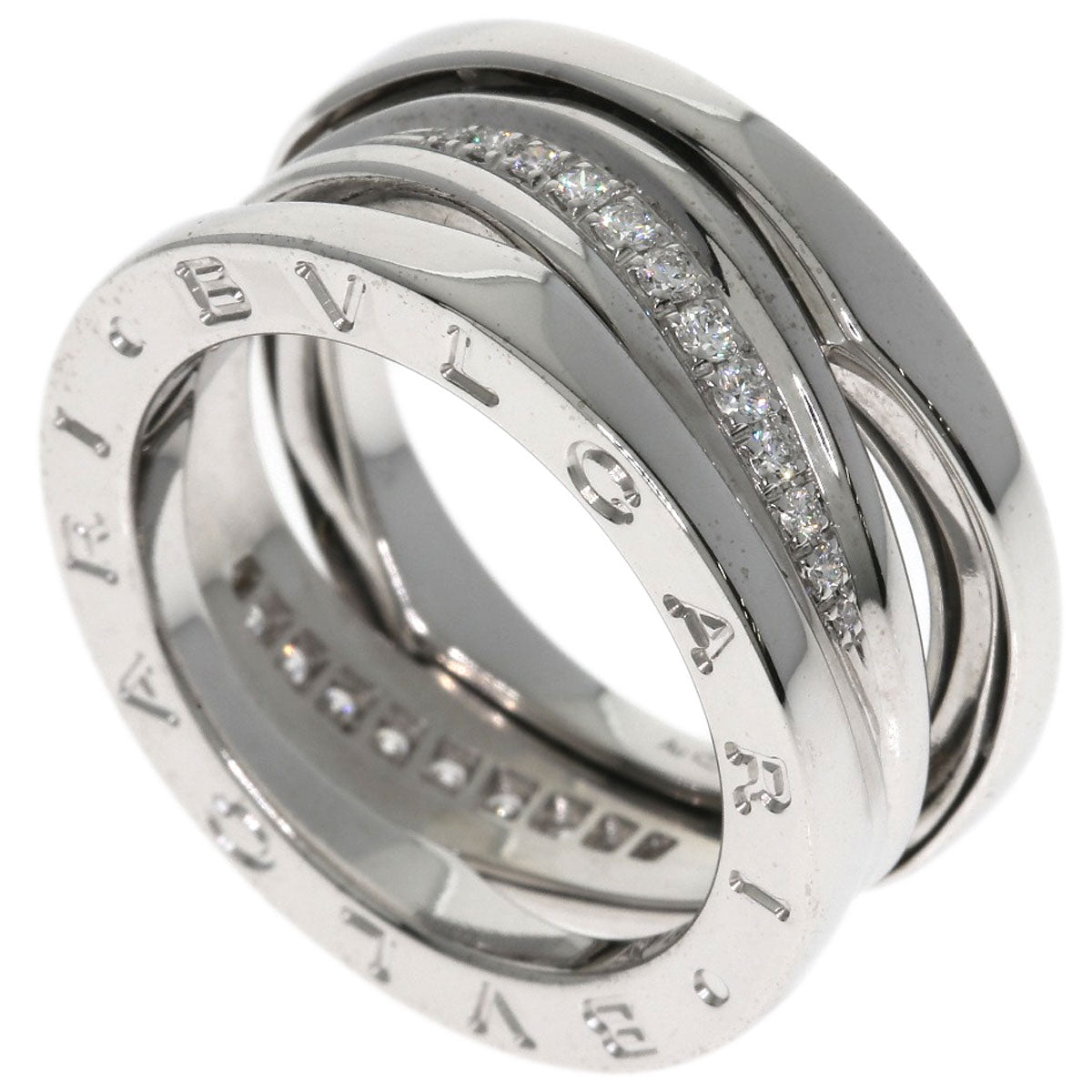 BVLGARI B.zero1 Legend Diamond #51 Ring K18 White Gold Ladies [Used]