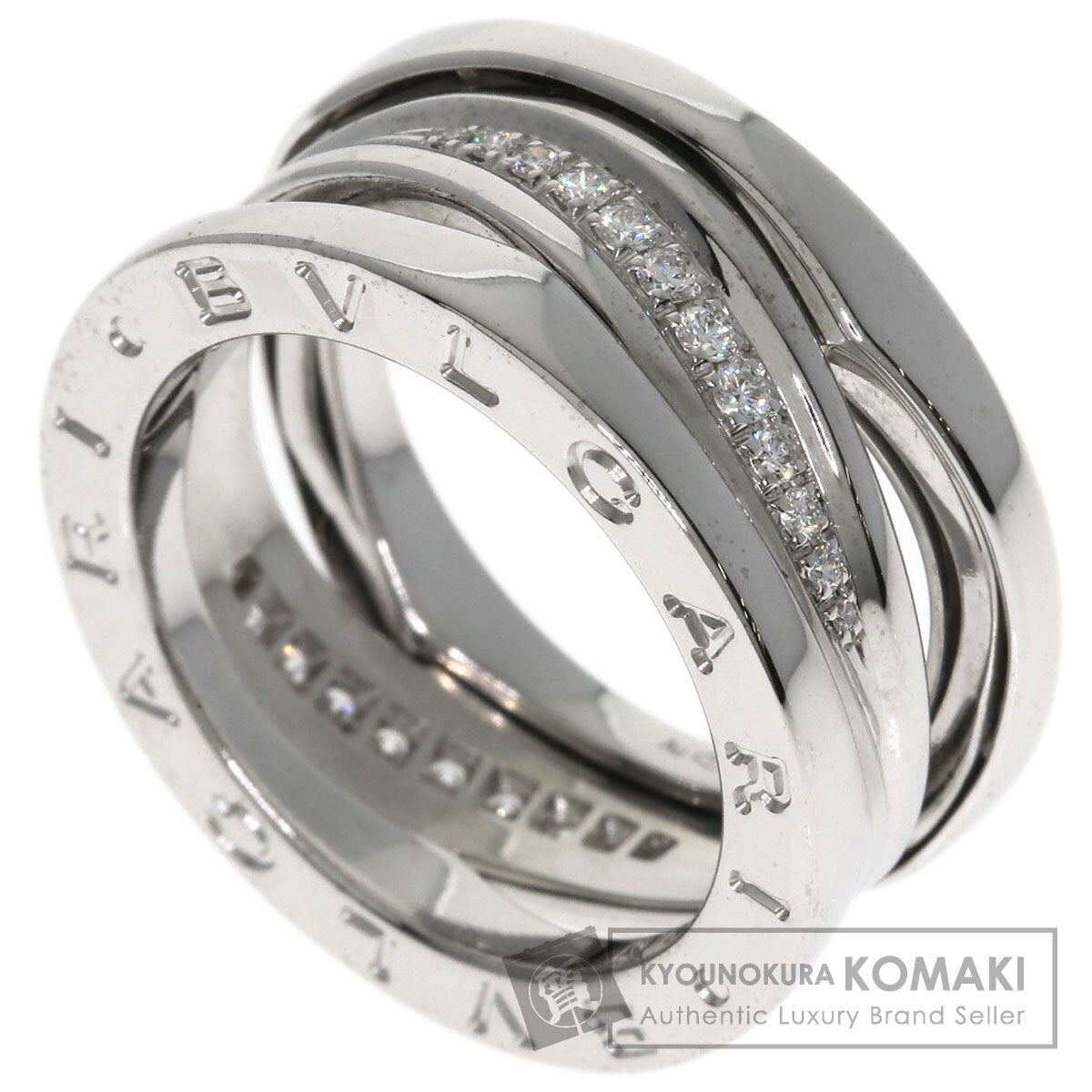 BVLGARI B.zero1 Legend Diamond #51 Ring K18 White Gold Ladies [Used]