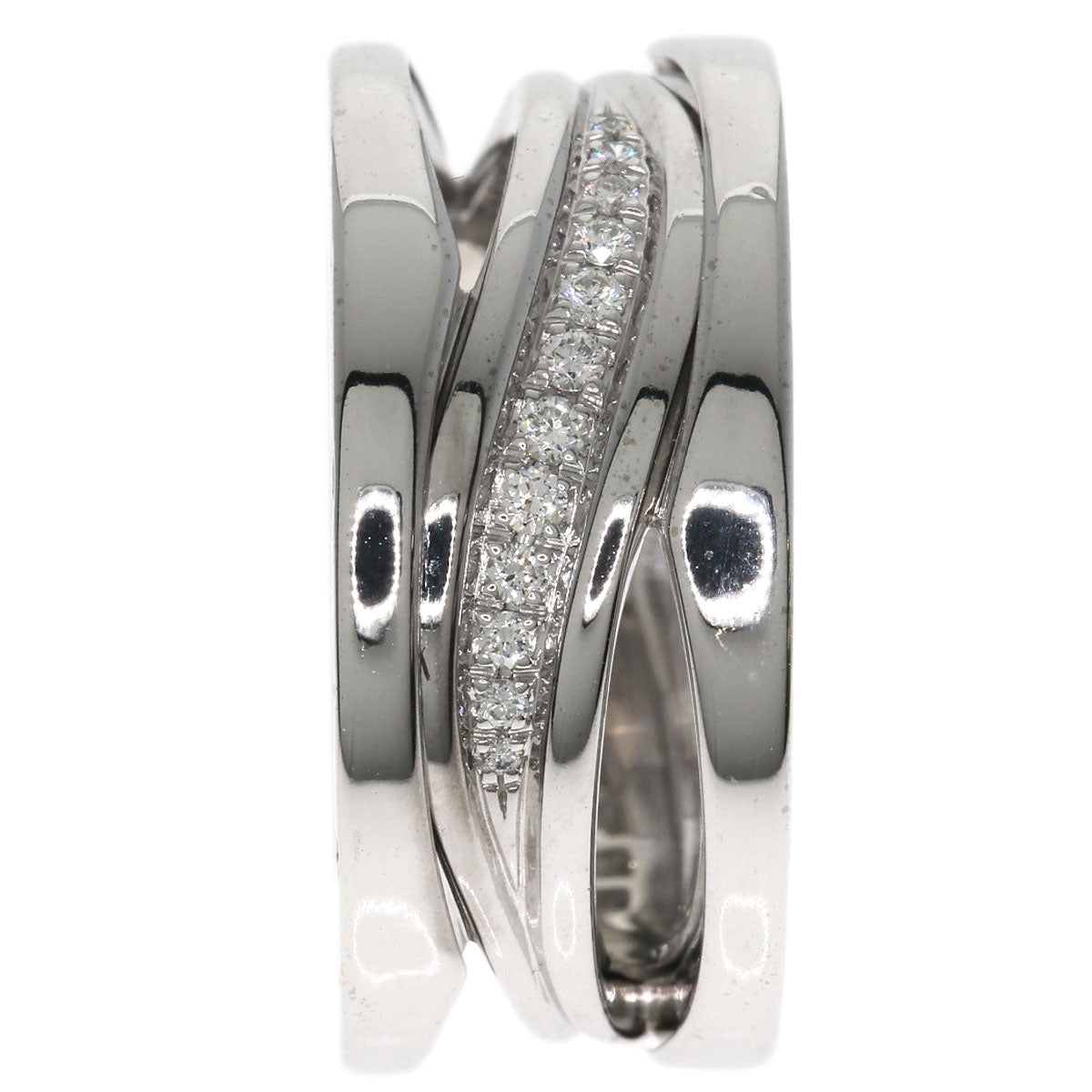 BVLGARI B.zero1 Legend Diamond #51 Ring K18 White Gold Ladies [Used]