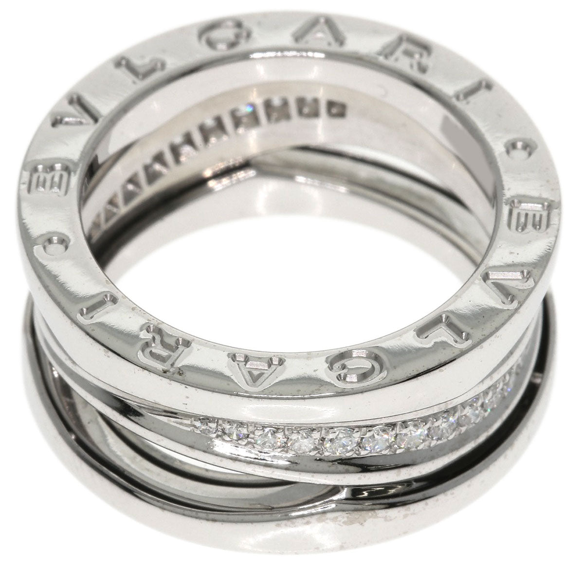 BVLGARI B.zero1 Legend Diamond #51 Ring K18 White Gold Ladies [Used]