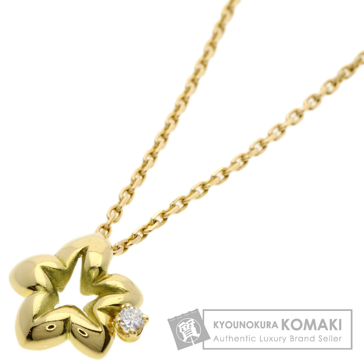 Chaumet Vintage 1P Diamond Necklace K18 Yellow Gold Ladies [Used]