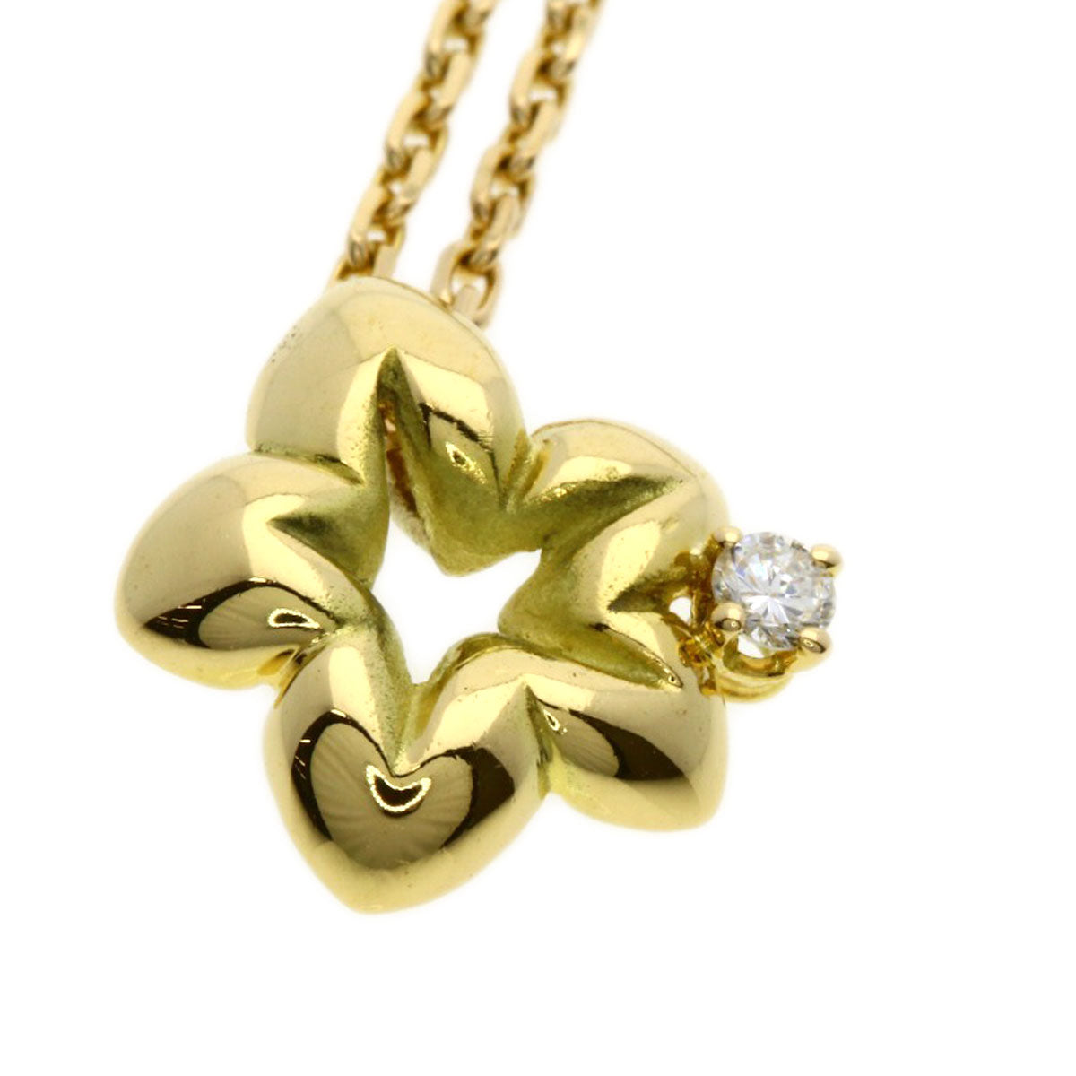 Chaumet Vintage 1P Diamond Necklace K18 Yellow Gold Ladies [Used]
