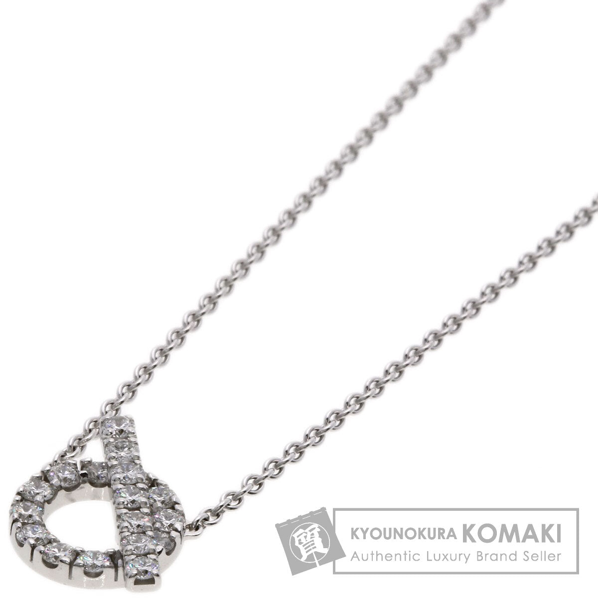 HERMES Finesse Pave Diamond Necklace K18 White Gold Ladies [Used]