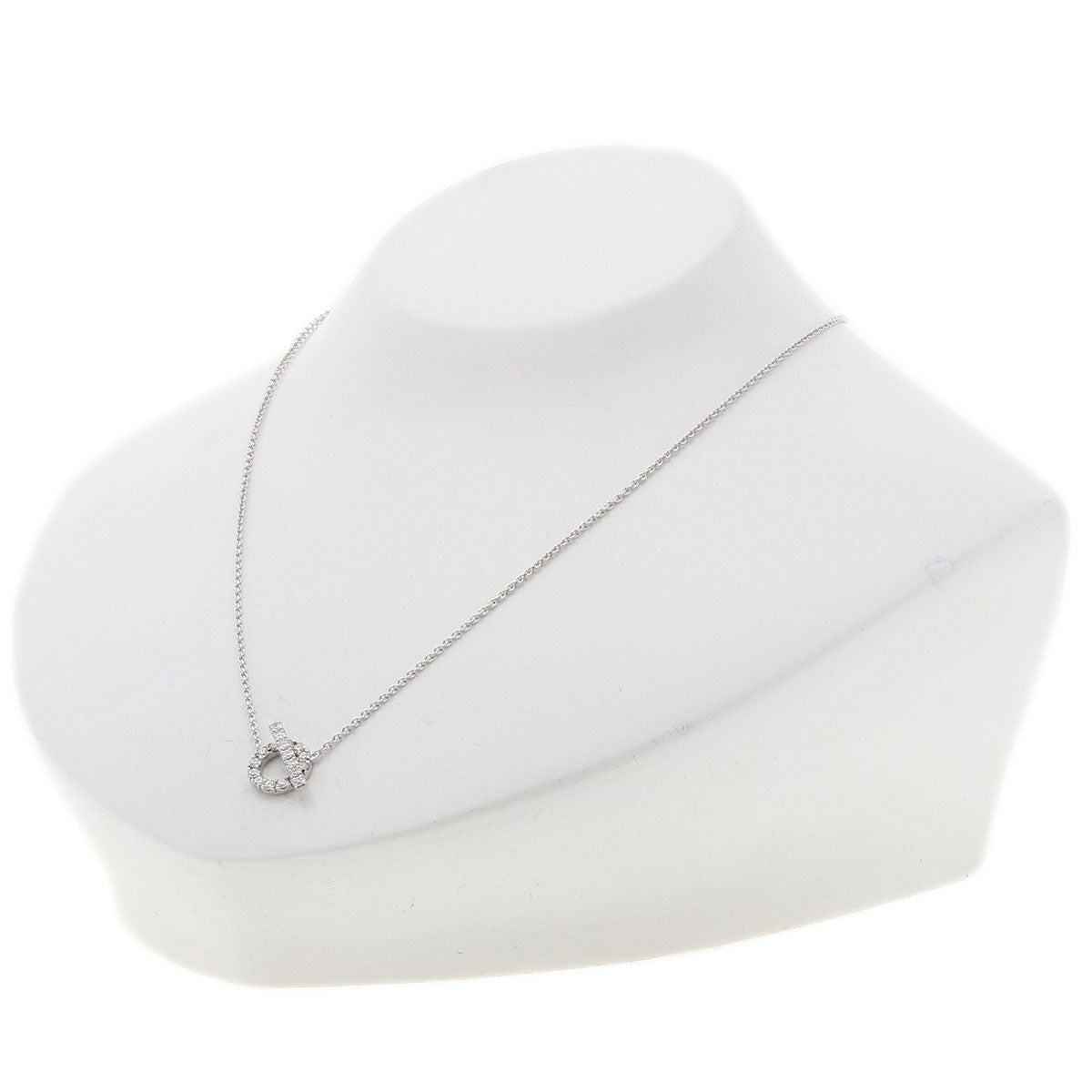 HERMES Finesse Pave Diamond Necklace K18 White Gold Ladies [Used]