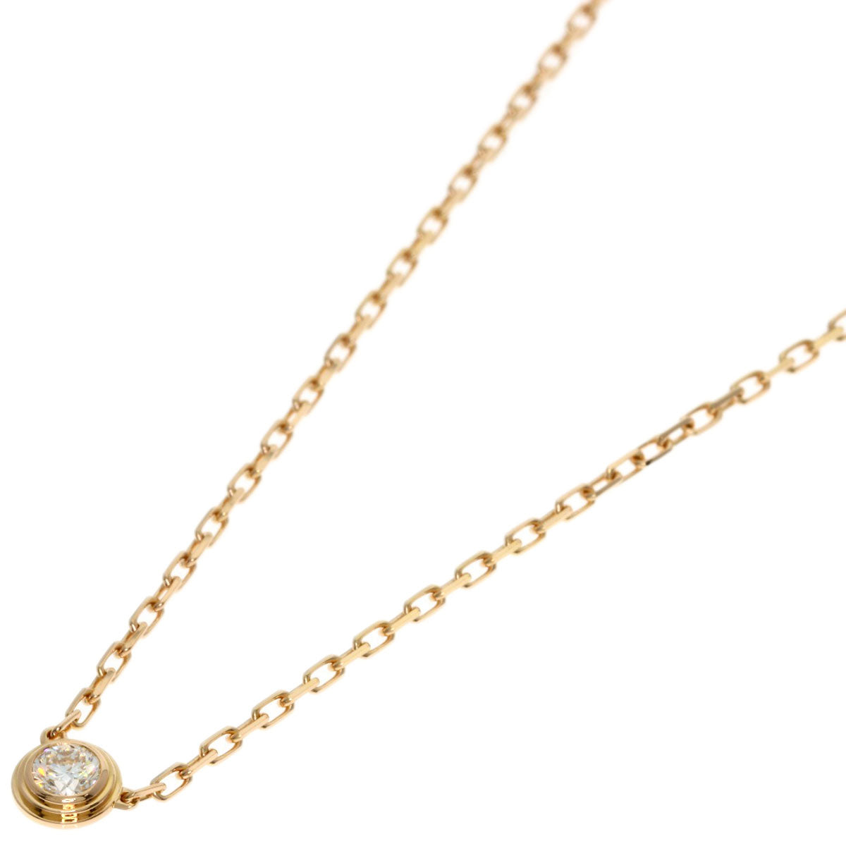 CARTIER Damour SM Diamantleger Diamond Necklace K18 Pink Gold Ladies [Used]