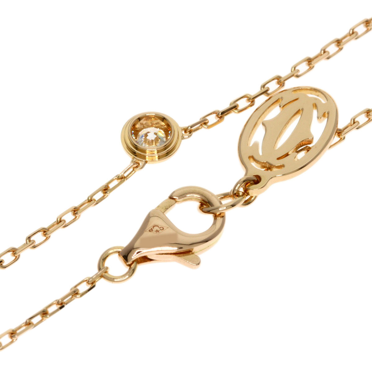 CARTIER Damour SM Diamantleger Diamond Necklace K18 Pink Gold Ladies [Used]