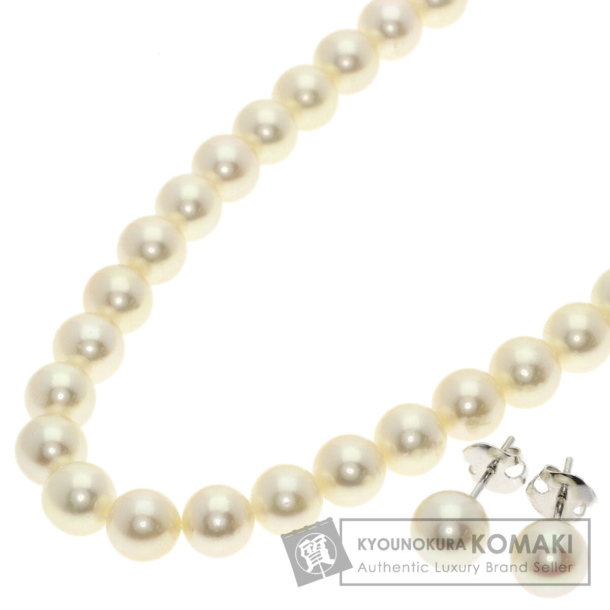 TASAKI Akoya Pearl Earrings Necklace Silver Ladies [Used]