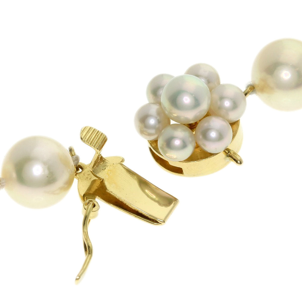 TASAKI Pearl Pearl Necklace and Earring 2-piece set Necklace K18 Yellow Gold Ladies [Used]