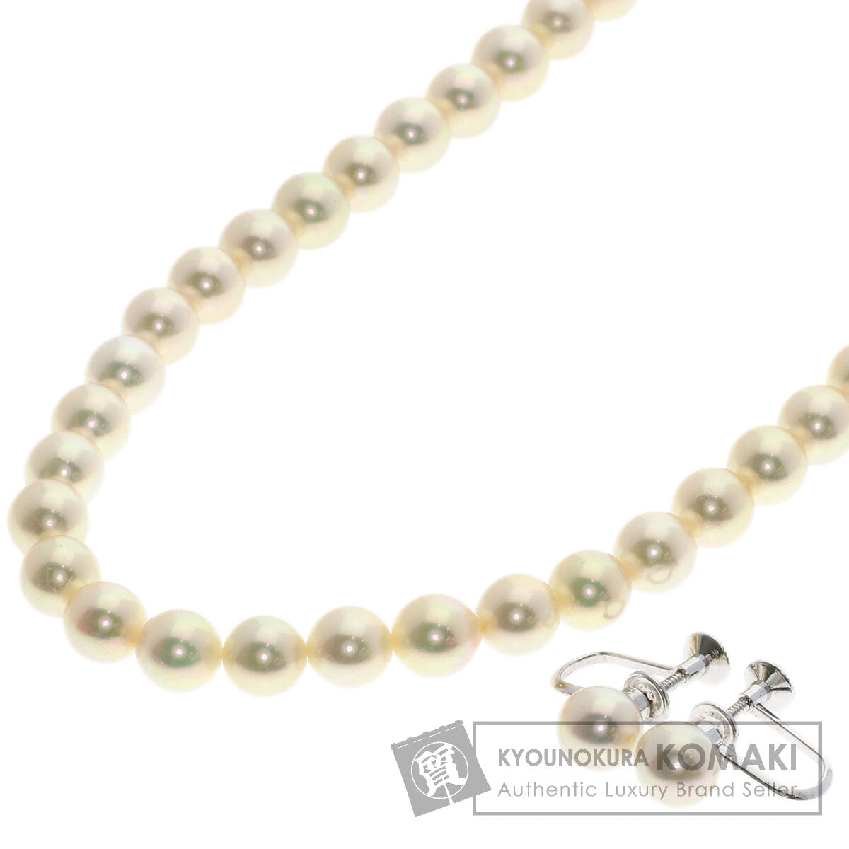 TASAKI Pearl Pearl Necklace and Earring 2-piece set Necklace Silver Ladies [Used]