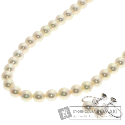 TASAKI Pearl Pearl Necklace and Earring 2-piece set Necklace Silver Ladies [Used]
