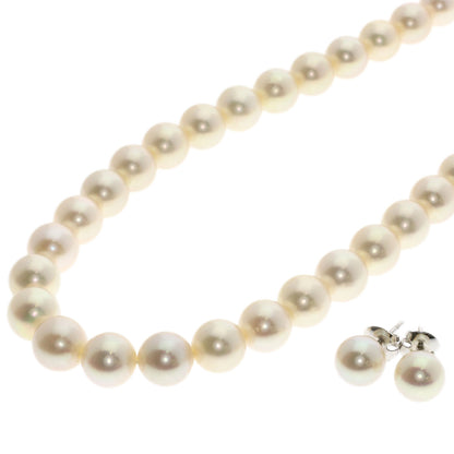 TASAKI Pearl Necklace & Earrings (2-piece set) Necklace K14 White Gold SVLadies [Used]
