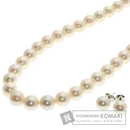 TASAKI Pearl Necklace & Earrings (2-piece set) Necklace K14 White Gold SVLadies [Used]