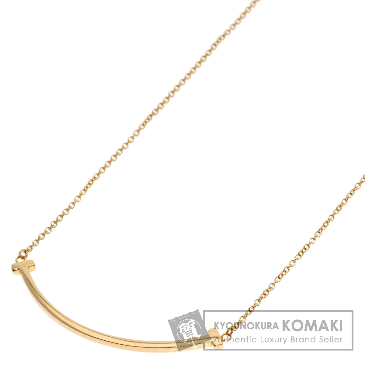 TIFFANY&Co. T smile small Necklace K18 Pink Gold Ladies [Used]