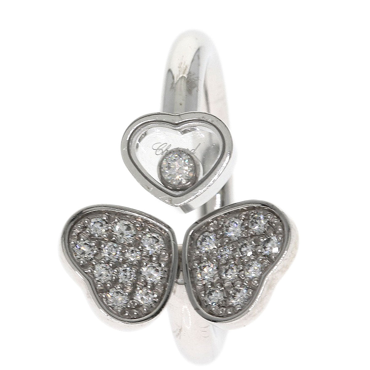 Chopard Happy Heart Wing Diamond Ring K18 White Gold Ladies [Used]