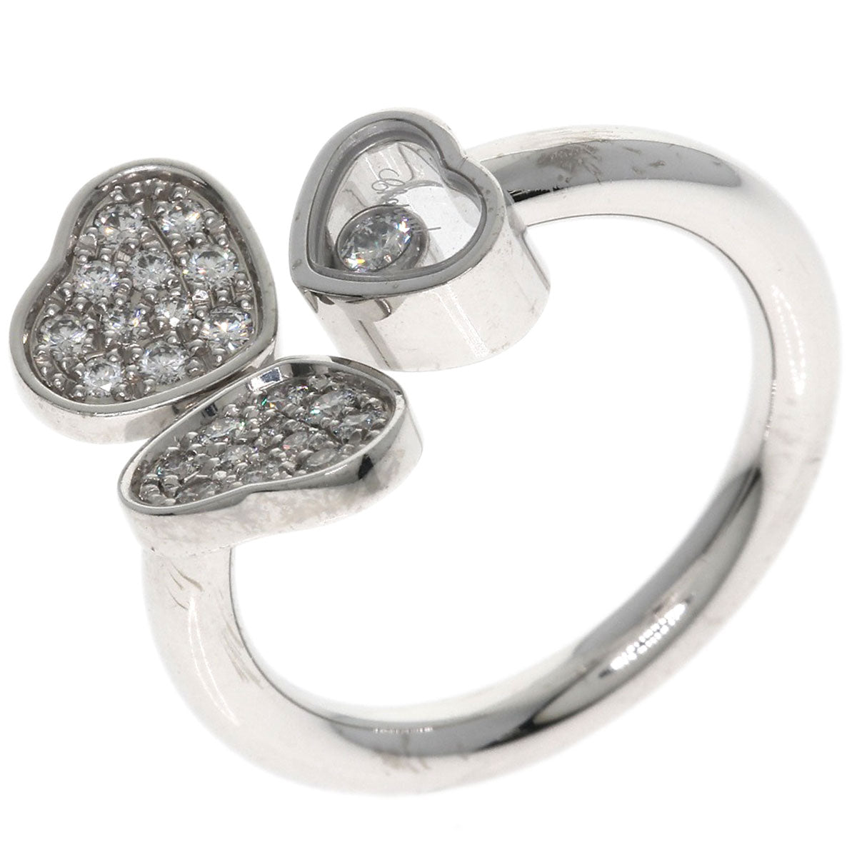 Chopard Happy Heart Wing Diamond Ring K18 White Gold Ladies [Used]