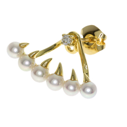 TASAKI Danger Gulper Pearl Pearl Diamond (Single Earring) earring K18 Yellow Gold Ladies [Used]