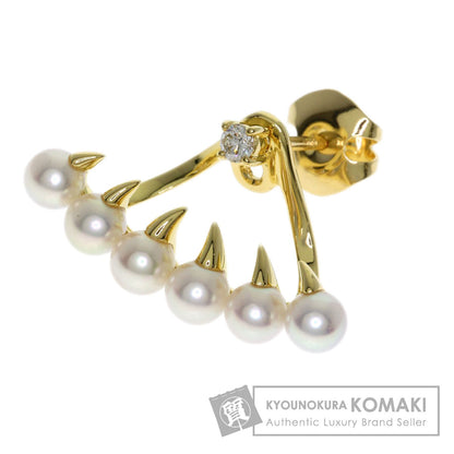TASAKI Danger Gulper Pearl Pearl Diamond (Single Earring) earring K18 Yellow Gold Ladies [Used]