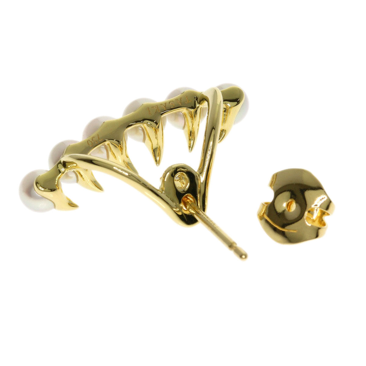TASAKI Danger Gulper Pearl Pearl Diamond (Single Earring) earring K18 Yellow Gold Ladies [Used]