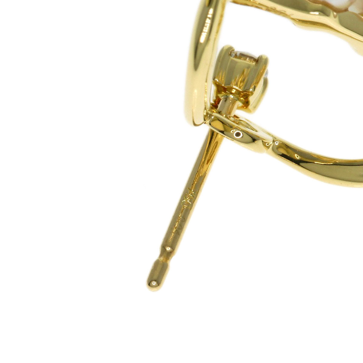 TASAKI Danger Gulper Pearl Pearl Diamond (Single Earring) earring K18 Yellow Gold Ladies [Used]