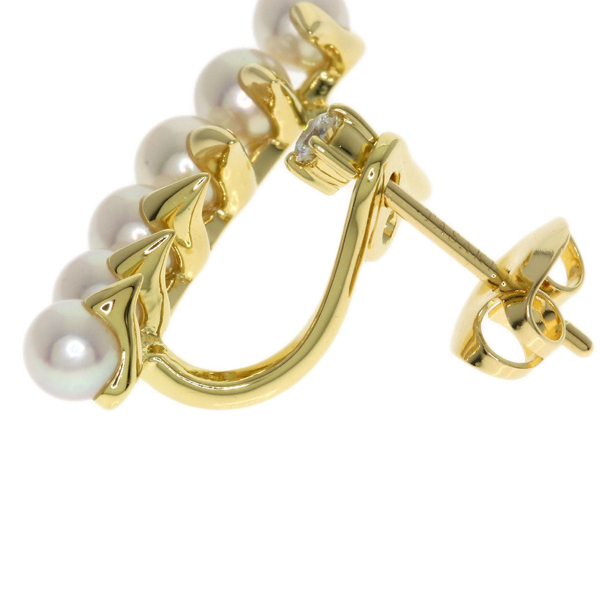 TASAKI Danger Gulper Pearl Pearl Diamond (Single Earring) earring K18 Yellow Gold Ladies [Used]