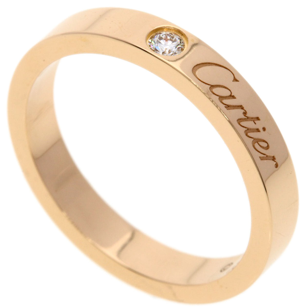 CARTIER C de Cartier 1P Diamond #50 Ring K18 Pink Gold Ladies [Used]