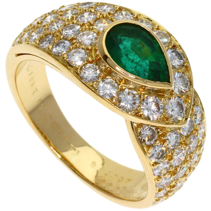 Van Cleef & Arpels Emerald Diamond #51 Ring K18 Yellow Gold Ladies [Used]