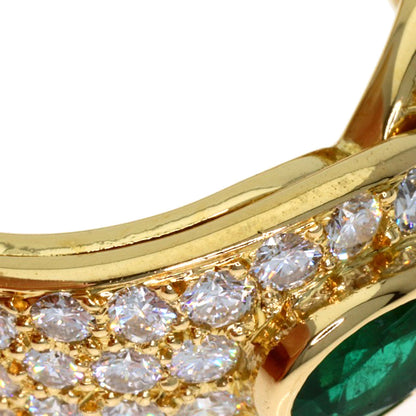 Van Cleef & Arpels Emerald Diamond #51 Ring K18 Yellow Gold Ladies [Used]