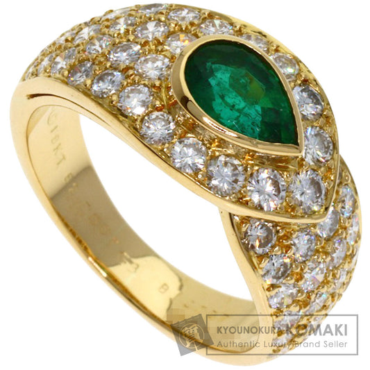 Van Cleef & Arpels Emerald Diamond #51 Ring K18 Yellow Gold Ladies [Used]