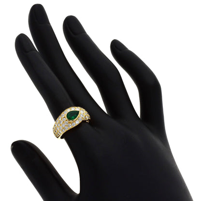 Van Cleef & Arpels Emerald Diamond #51 Ring K18 Yellow Gold Ladies [Used]