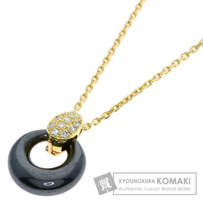 Van Cleef & Arpels Angelic Diamond Hematite Necklace K18 Yellow Gold Ladies [Used]